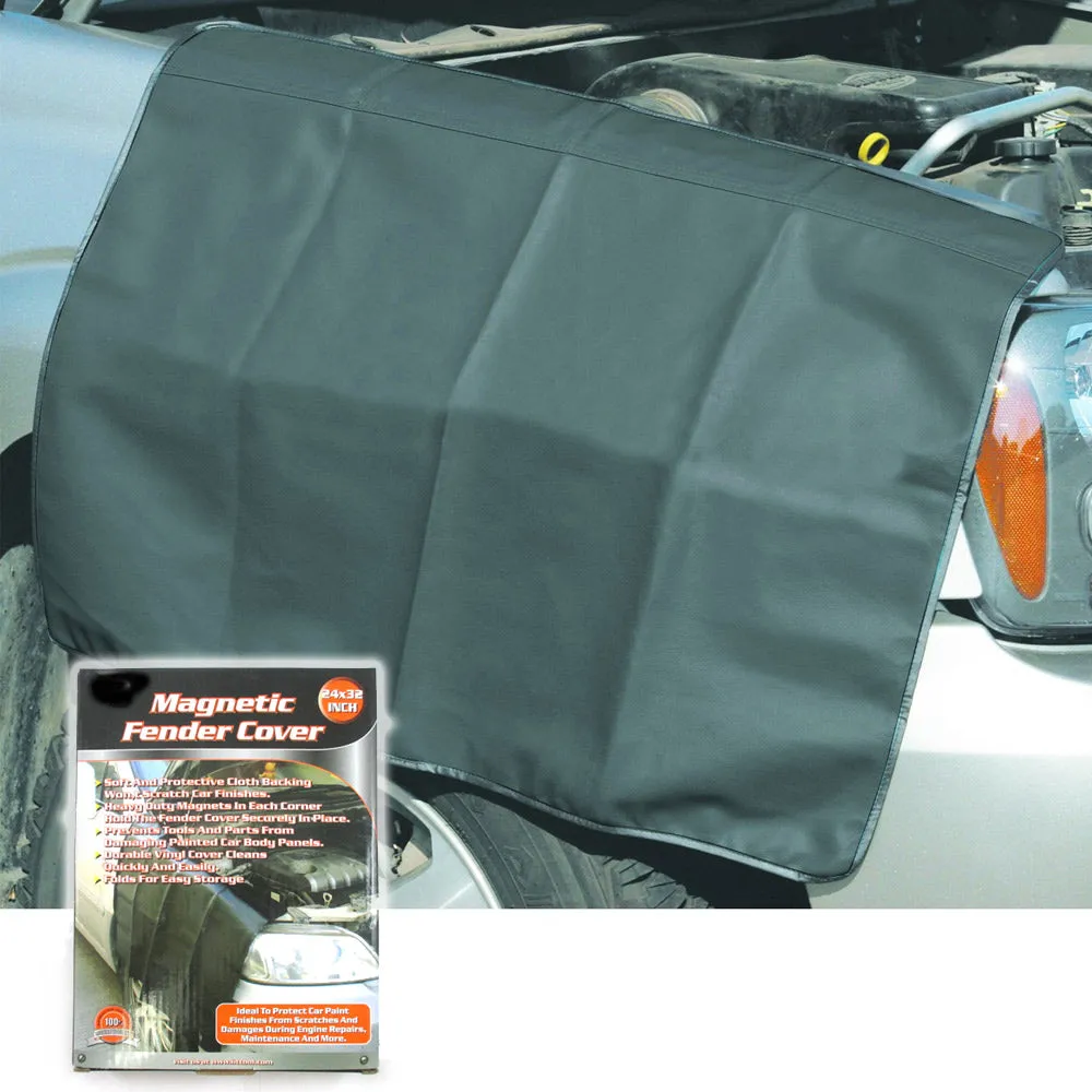 1 Heavy Duty Magnetic Fender Cover Mechanics Car Work Mat Protector 24" X 32" !