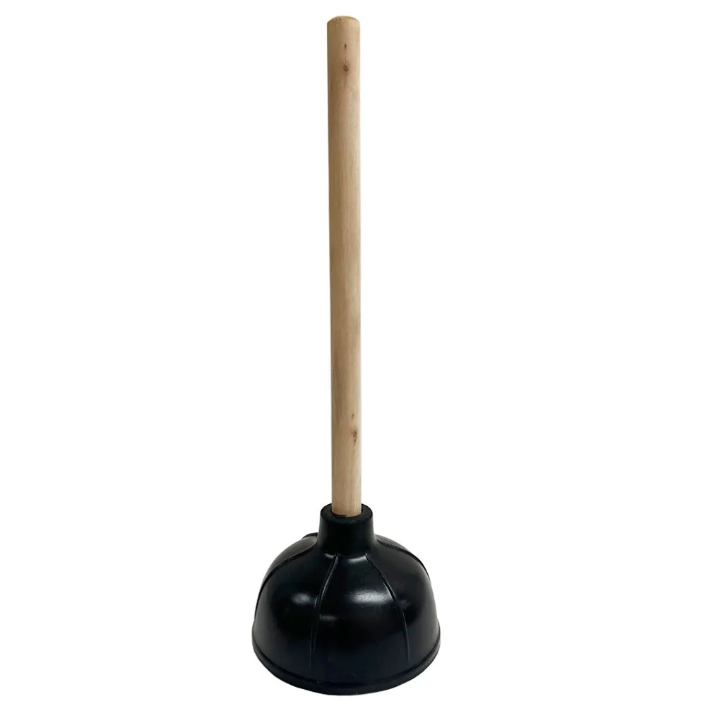 1 Heavy Duty Rubber Toilet Bowl Plunger 17" Wooden Handle Unclog Sink Bathroom