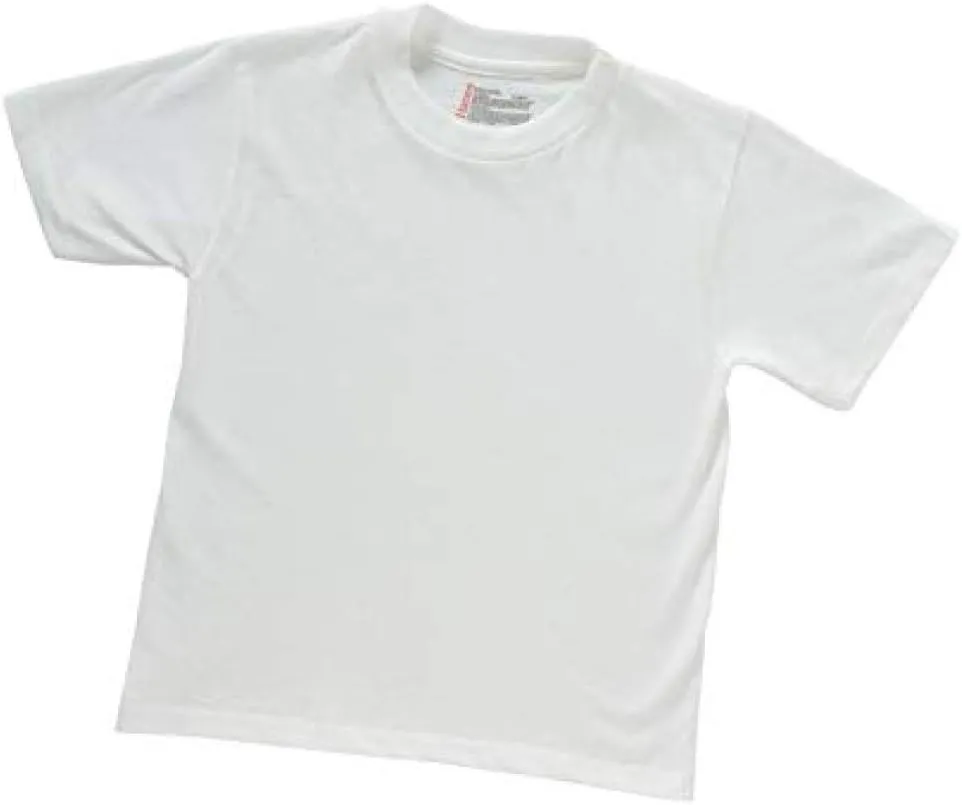 8-Pack Hanes Boys White Crew 100% Cotton Tagless T-Shirts B213S8