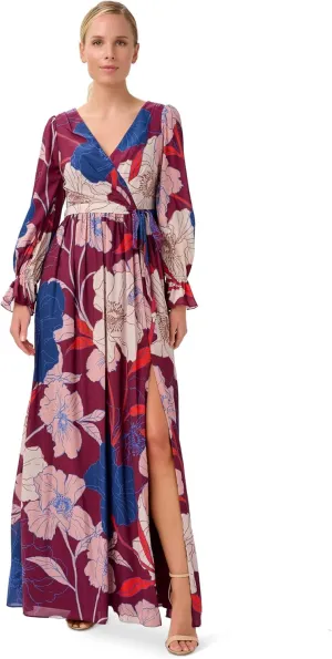 Adrianna Papell Women's Printed Chiffon Gown