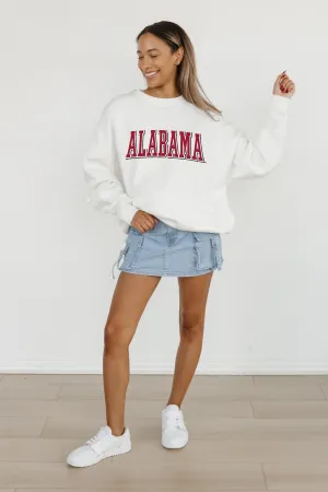ALABAMA CRIMSON TIDE ALL-STAR APPEAL PREMIUM FLEECE DROP SHOULDER CREWNECK PULLOVER BY MADI PREWETT TROUTT