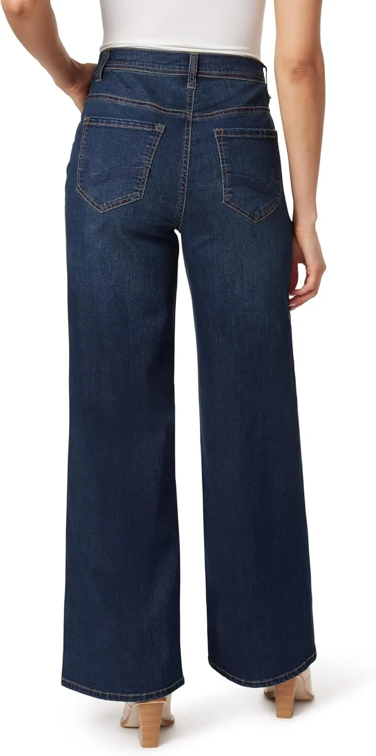 Angels Forever Young Women's Forever Wide High-Rise Patch Pockets Jeans