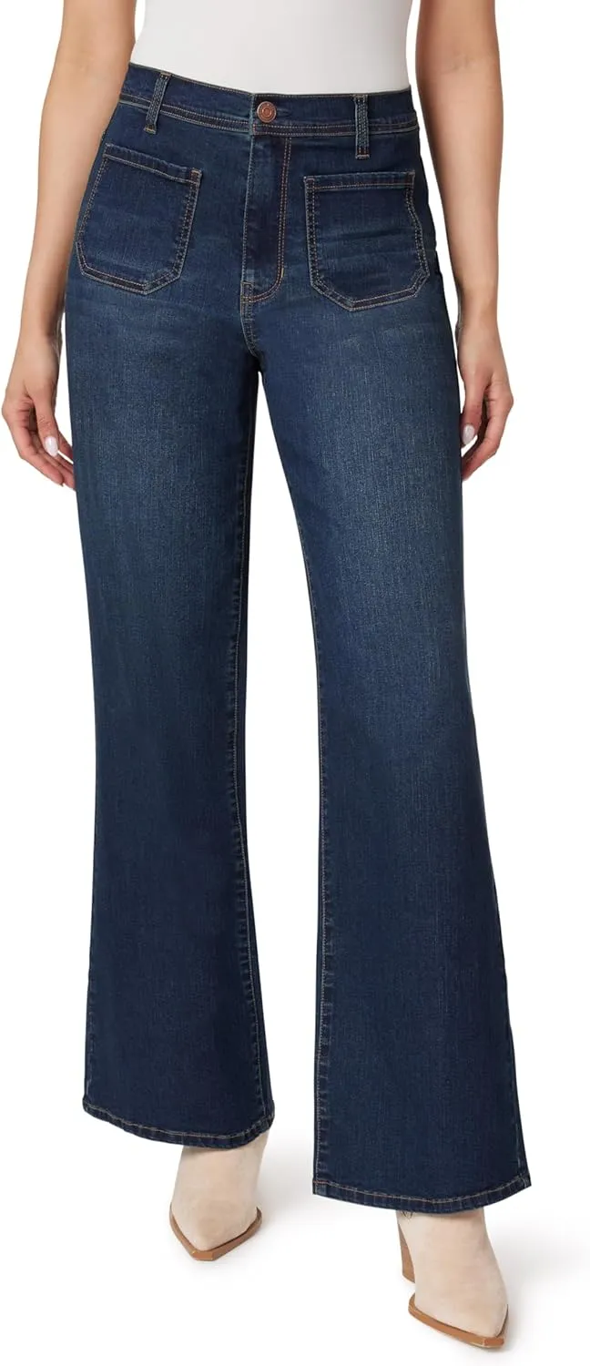 Angels Forever Young Women's Forever Wide High-Rise Patch Pockets Jeans