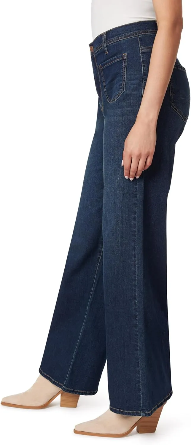 Angels Forever Young Women's Forever Wide High-Rise Patch Pockets Jeans