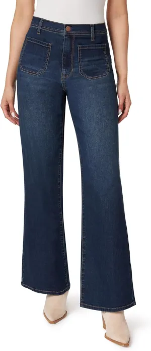 Angels Forever Young Women's Forever Wide High-Rise Patch Pockets Jeans