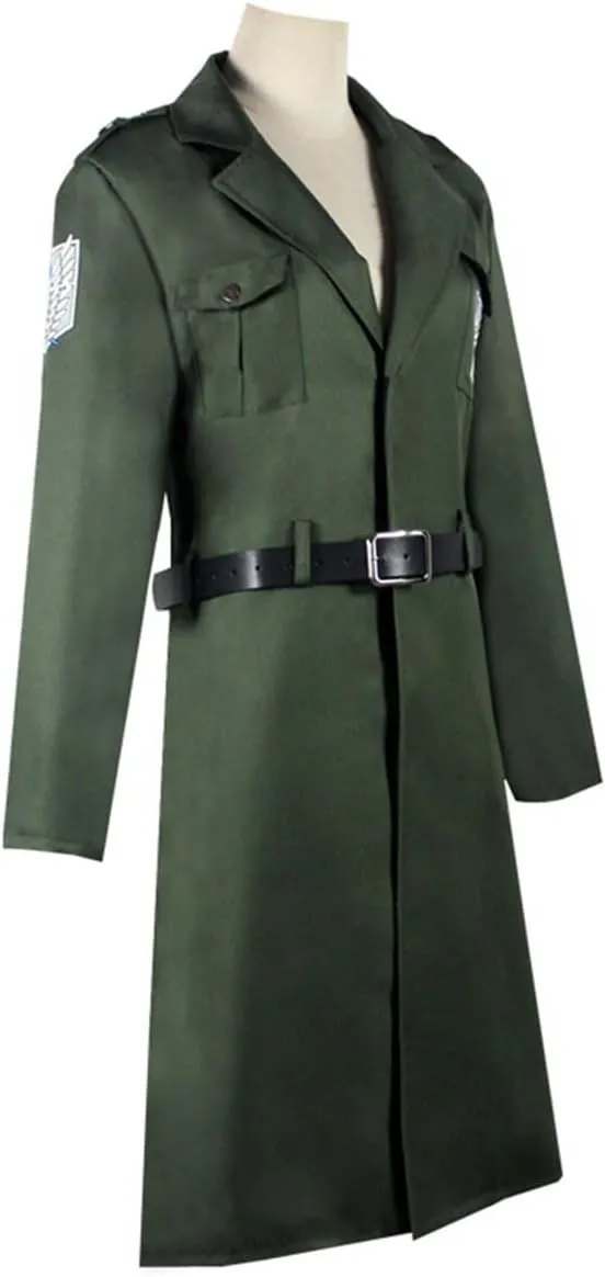 Anime Shingeki no Kyojin Season 4 Costume Investigation Corps Cosplay Uniform Green Long Trench Coat Suit