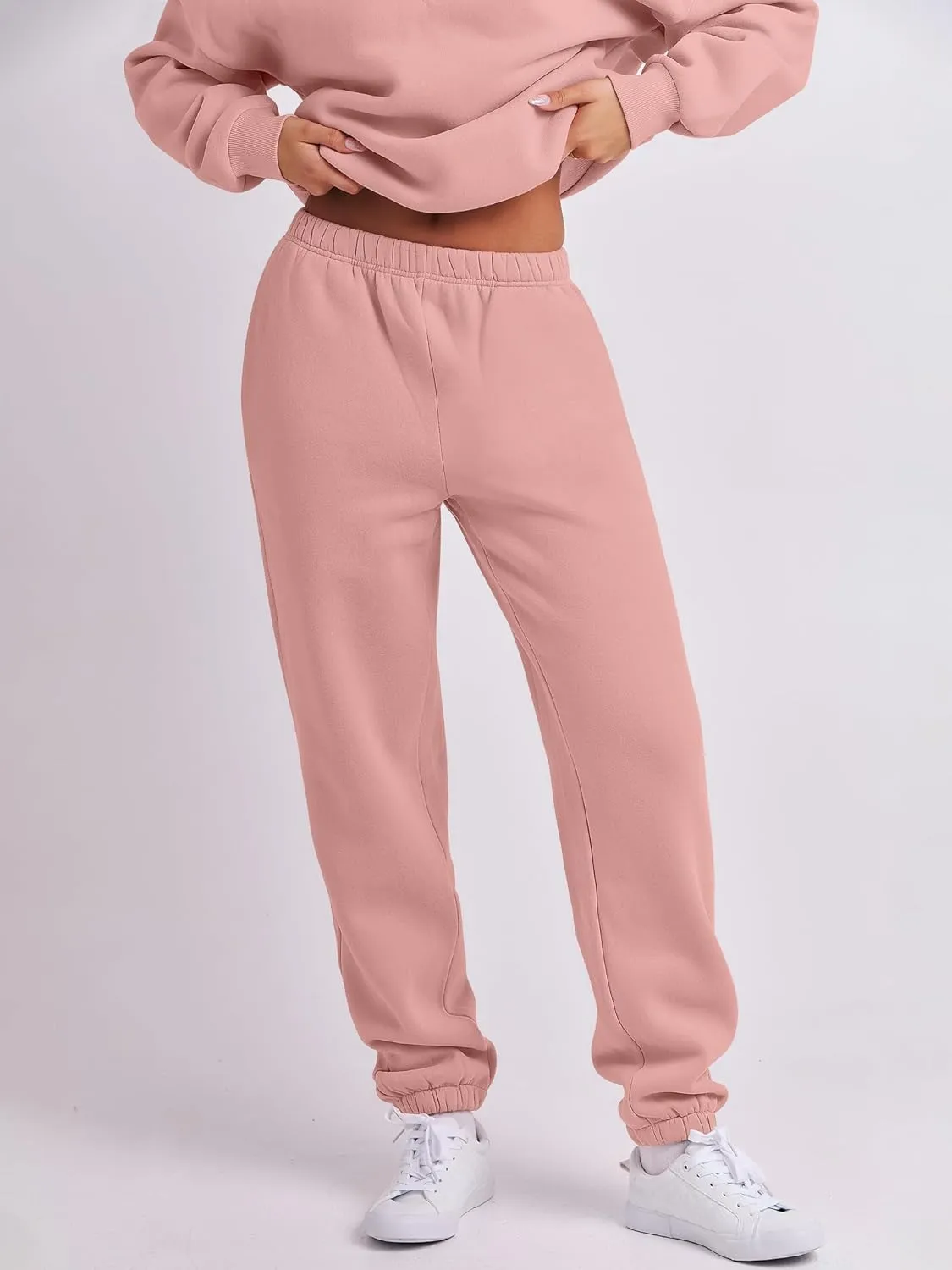 ANRABESS Women 2 Piece Outfits Sweatsuit Oversized Half Zip Sweatshirt Jogger Sweatpants Tracksuit Lounge Set 2024 Clothes