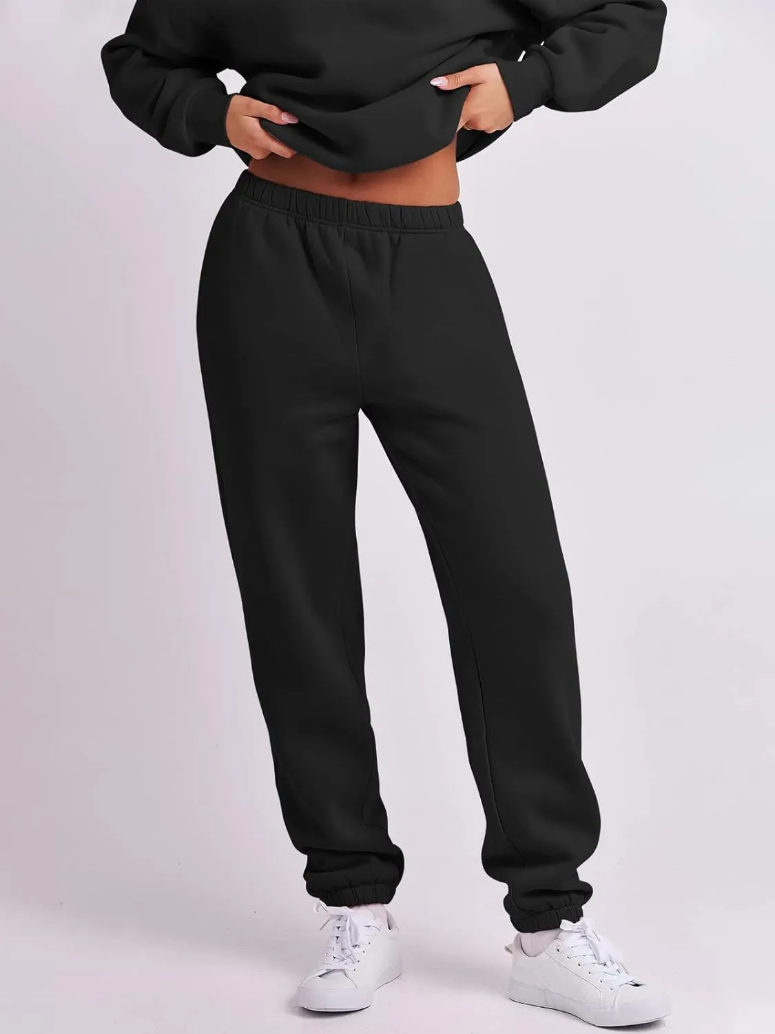 ANRABESS Women 2 Piece Outfits Sweatsuit Oversized Half Zip Sweatshirt Jogger Sweatpants Tracksuit Lounge Set 2025 Clothes