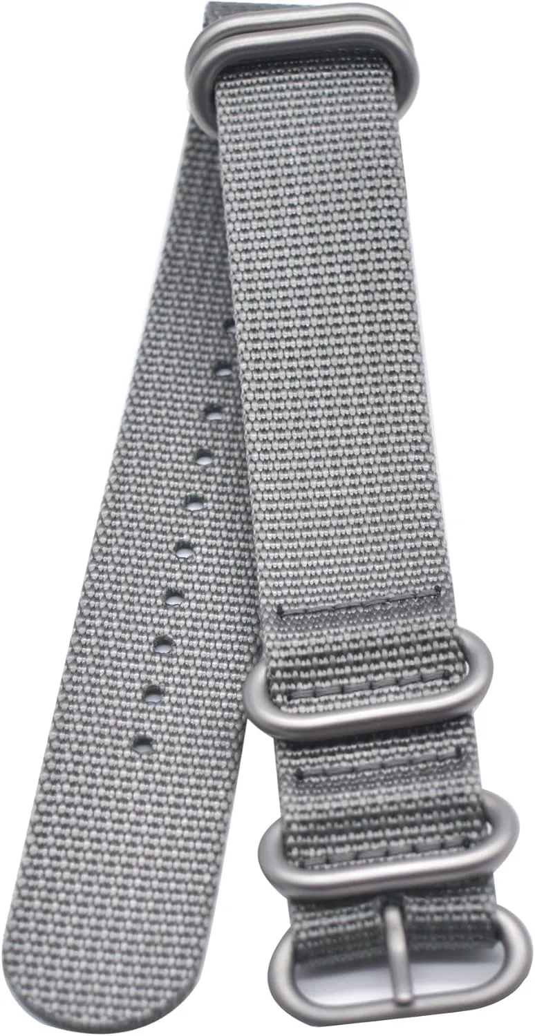 ArtStyle Watch Band with 1.5mm Thickness Quality Nylon Strap and Heavy Duty Brushed Buckle