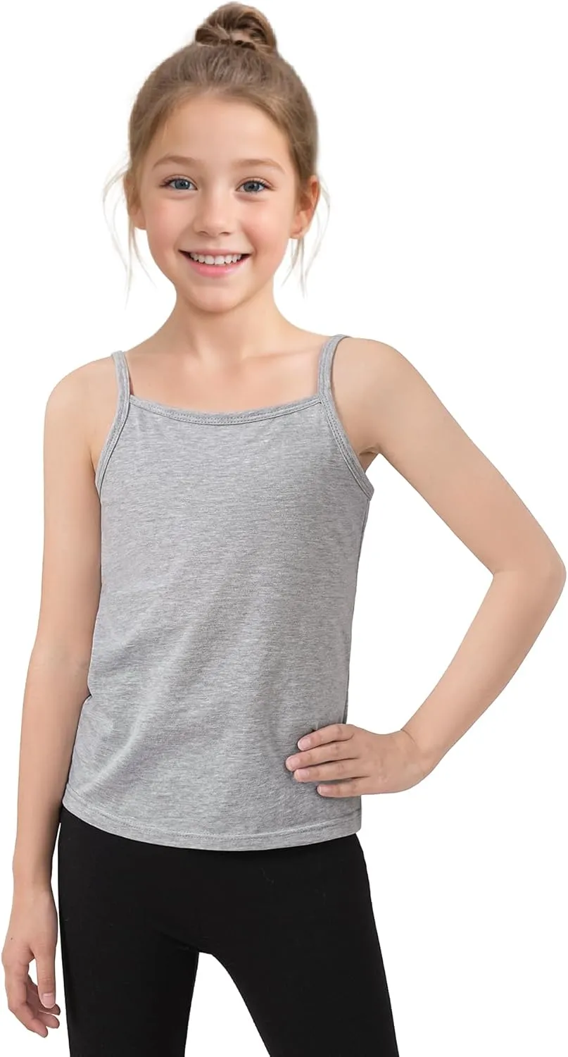 Auranso Girls Undershirts Toddler Camisole Adjustable Straps Cami Dance Tank Tops 3 Pack