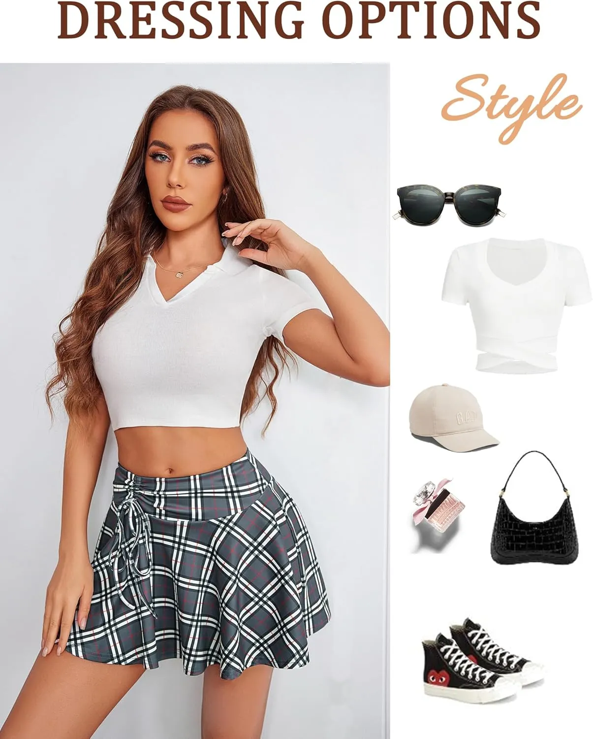 Avidlove Mini Skirt for Women Pleated Drawstring High Waist Skater Skirt Sexy Lingerie Skirts S-XXL