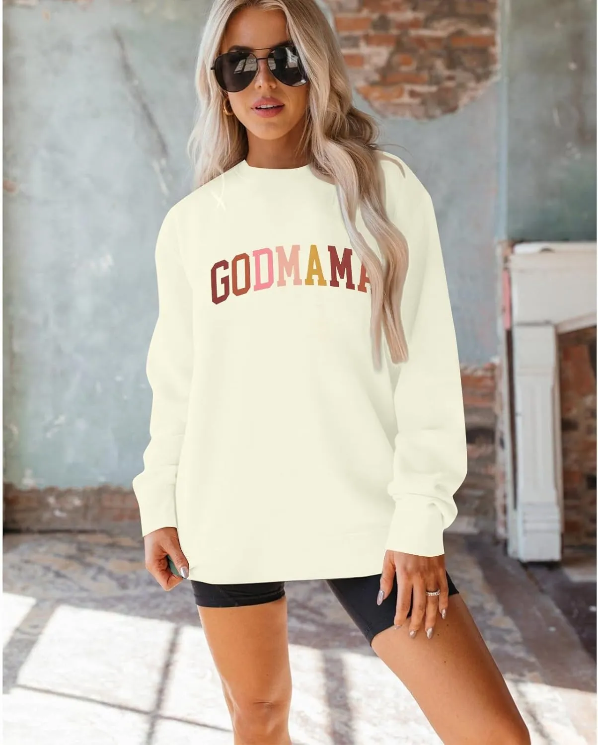 BANGELY In My Godmother Era Sweatshirt Women Funny Christian Sweater Godmother Proposal Gifts Casual Crewneck Long Sleeve Top