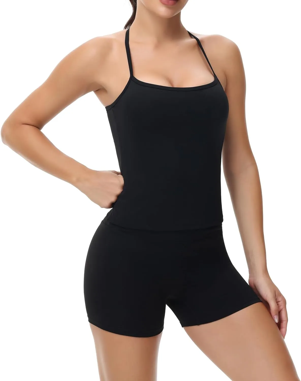 Blaosn Cute Gym Yoga 2 Piece Outfits Sets for Women Workout Crop Tank Tops Athletic Shorts Lounge Wear Suit Clothes Summer
