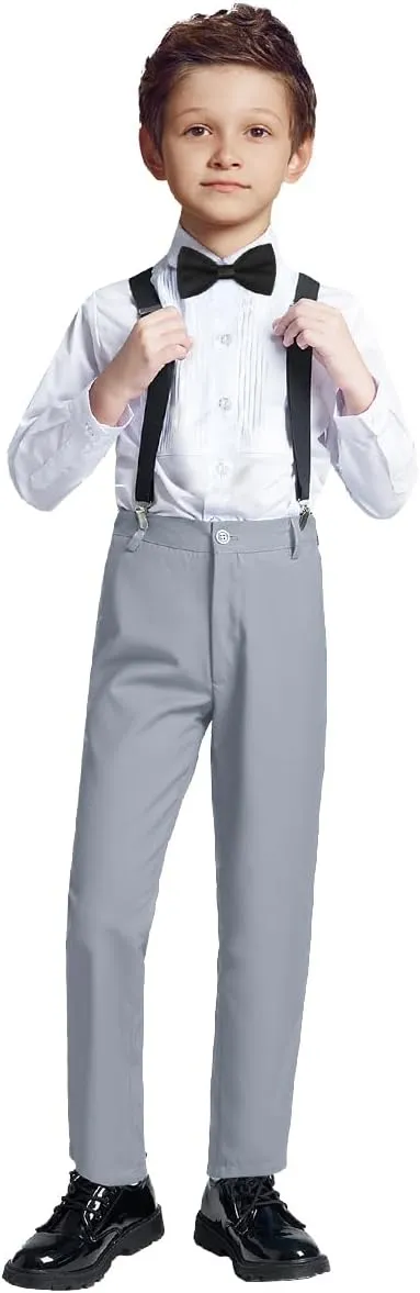 Boys Formal Suspenders Suits Set