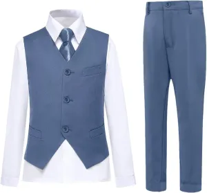 Boys Suits Kids Formal Dress Suit Vest and Pant Set for Wedding