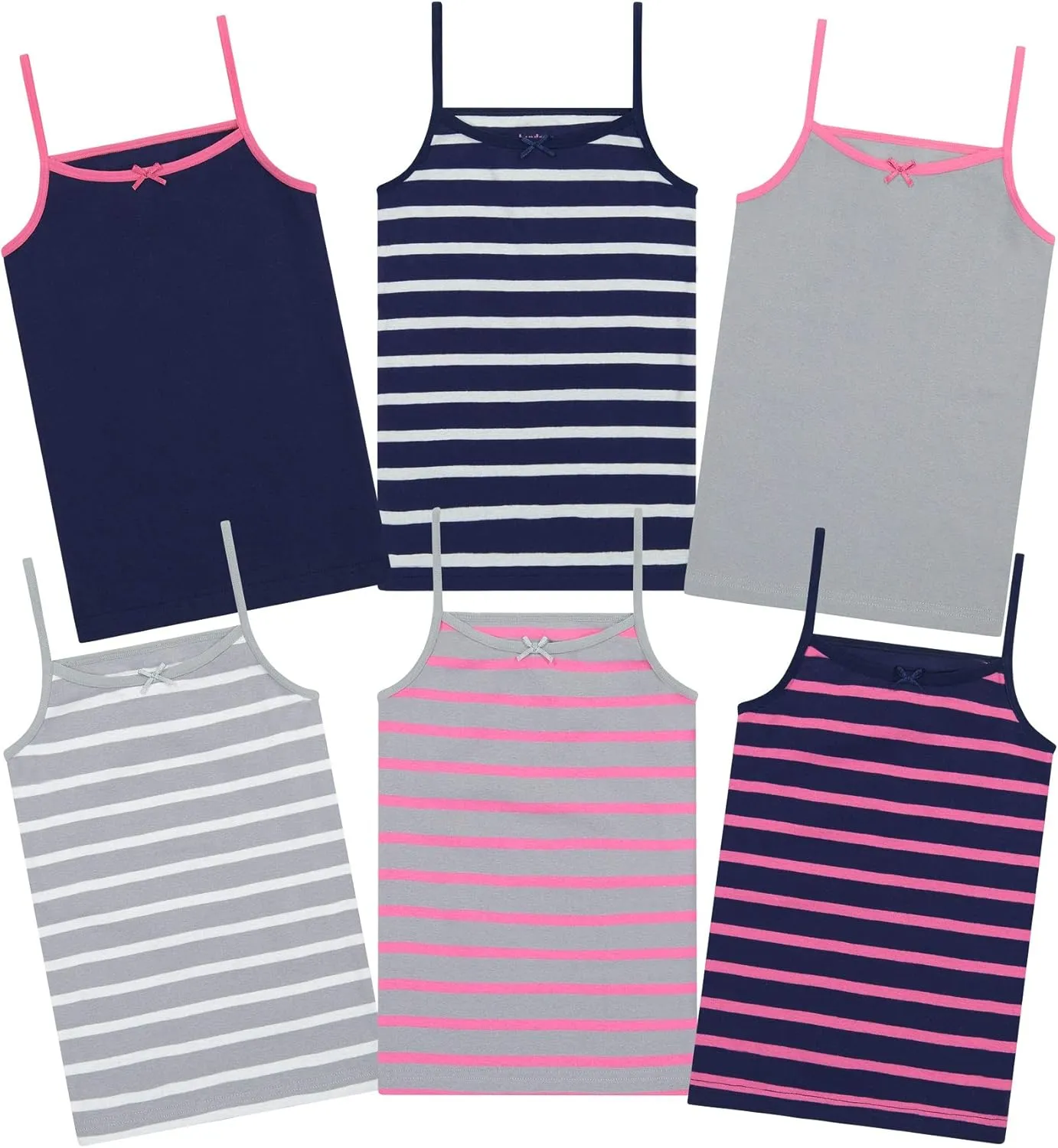 Buyless Fashion Girls Tank Tops - Sleeveless Cami Tanks Cotton Undershirts for Dance Gymnastics, Kids & Toddler Size (6 Pack)