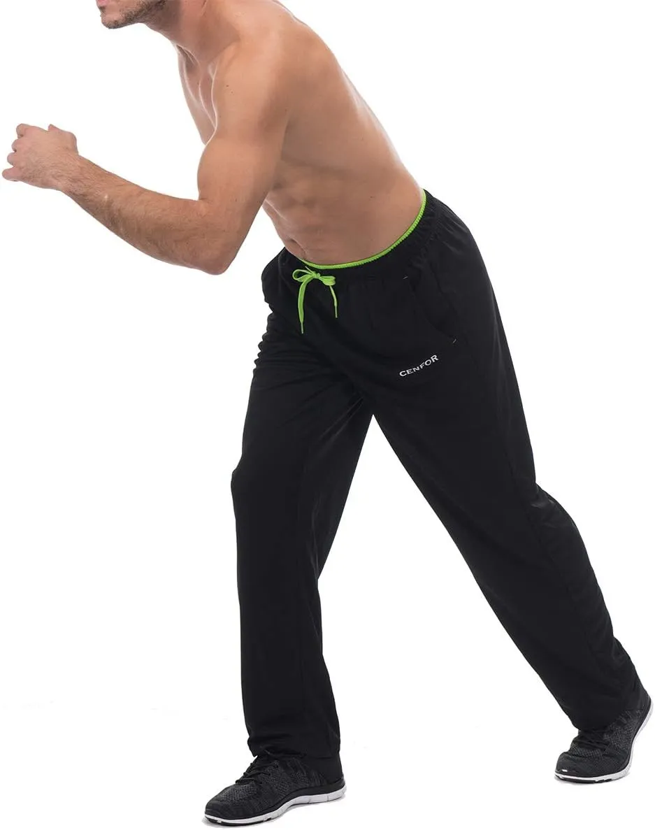 CENFOR Men's Sweatpants with Pockets Open Bottom Workout Pants, for Athletic, Jogging, Training, Casual