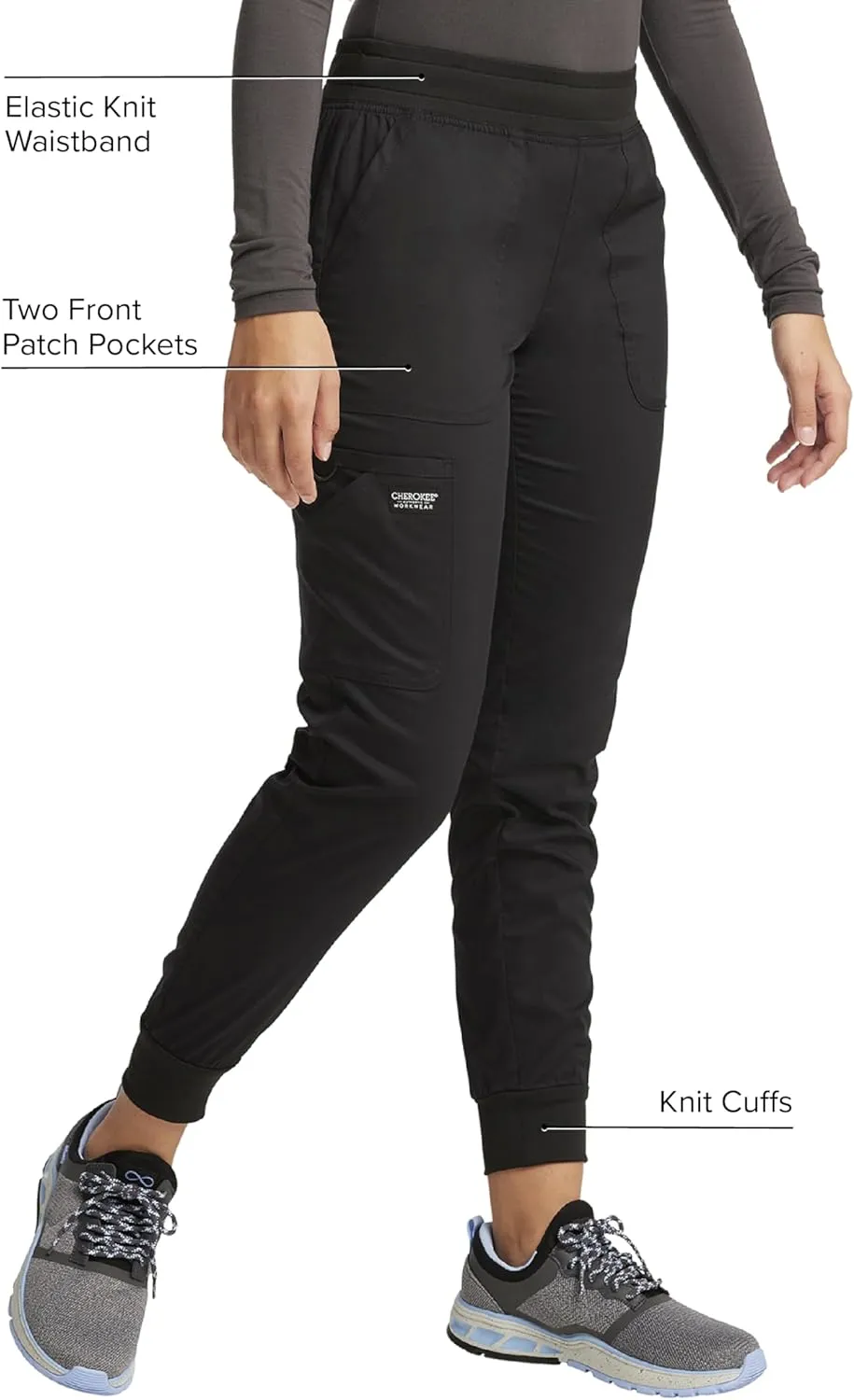 Cherokee Jogger Pants for Women with Mid Rise WW115