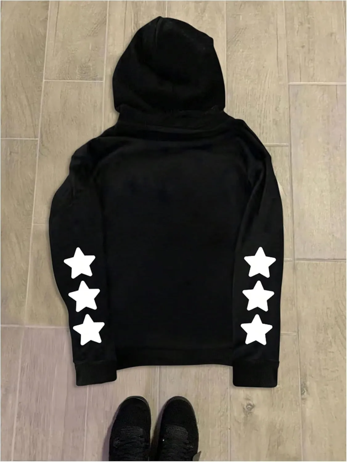 COZYEASE Women's Star Letter Print Hoodies Long Sleeve Loose Pullover Graphic Sweatshirt