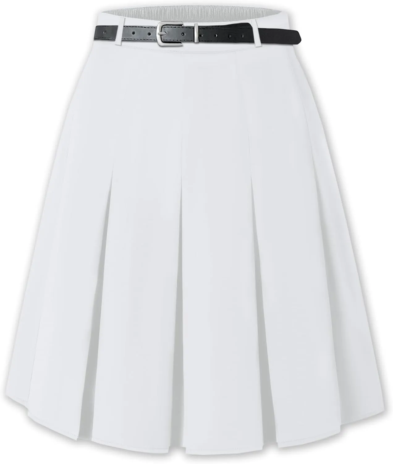 Cromoncent Girls Women's High Waist A-Line Long Pleated Skirts, 6 Years - US 4XL