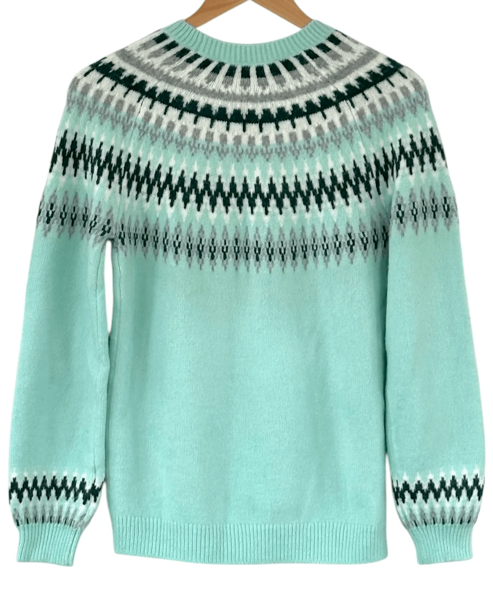 Dark Winter Fair Isle Wool Blend Crewneck Sweater