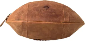 Delancey Genuine Buffalo Leather Football Toiletry Bag Travel Dopp Kit for Men and Women Crazy Horse Distressed Vintage Brown