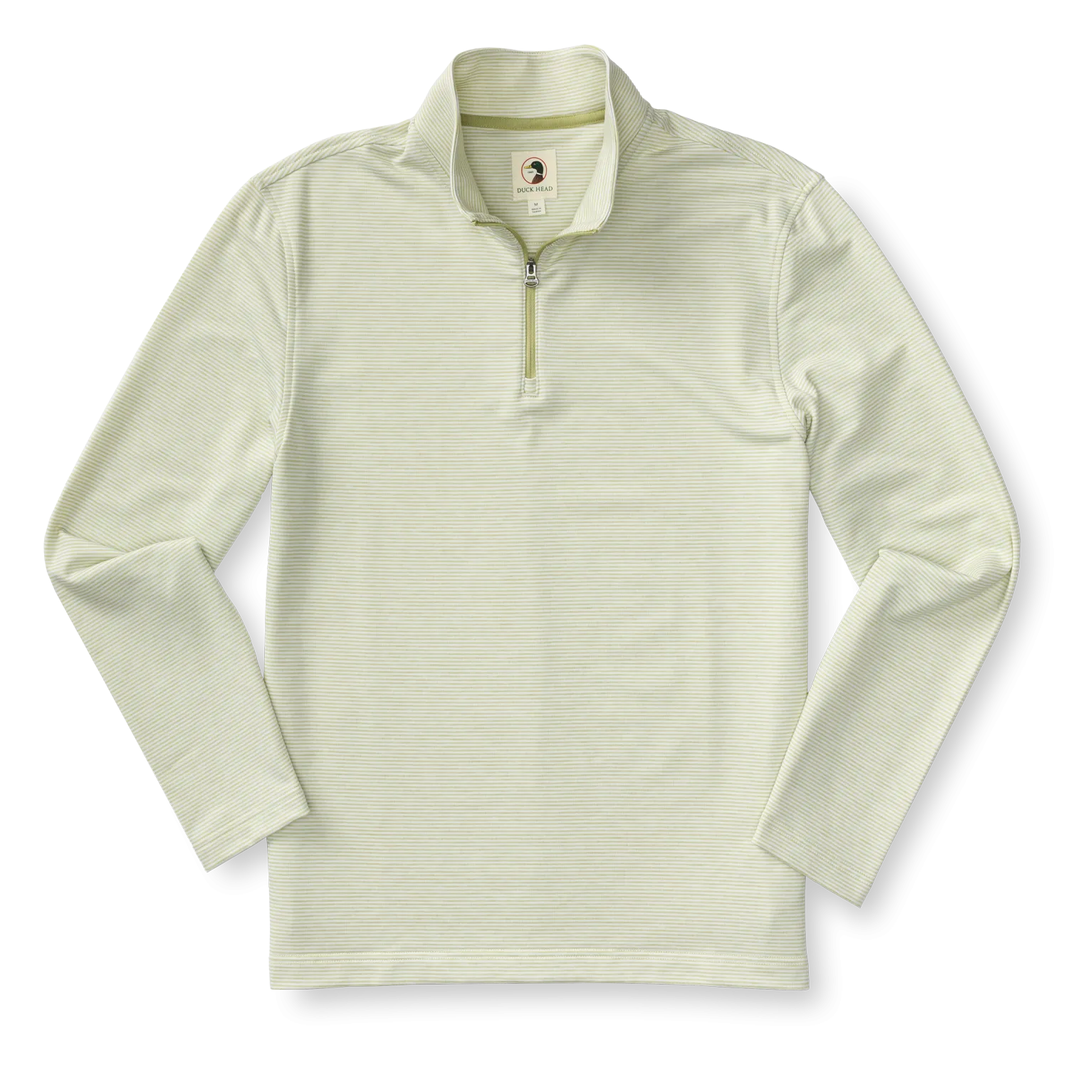 Duck Head Wakeman Stripe Performance 1/4 Zip Pullover - Pear Green
