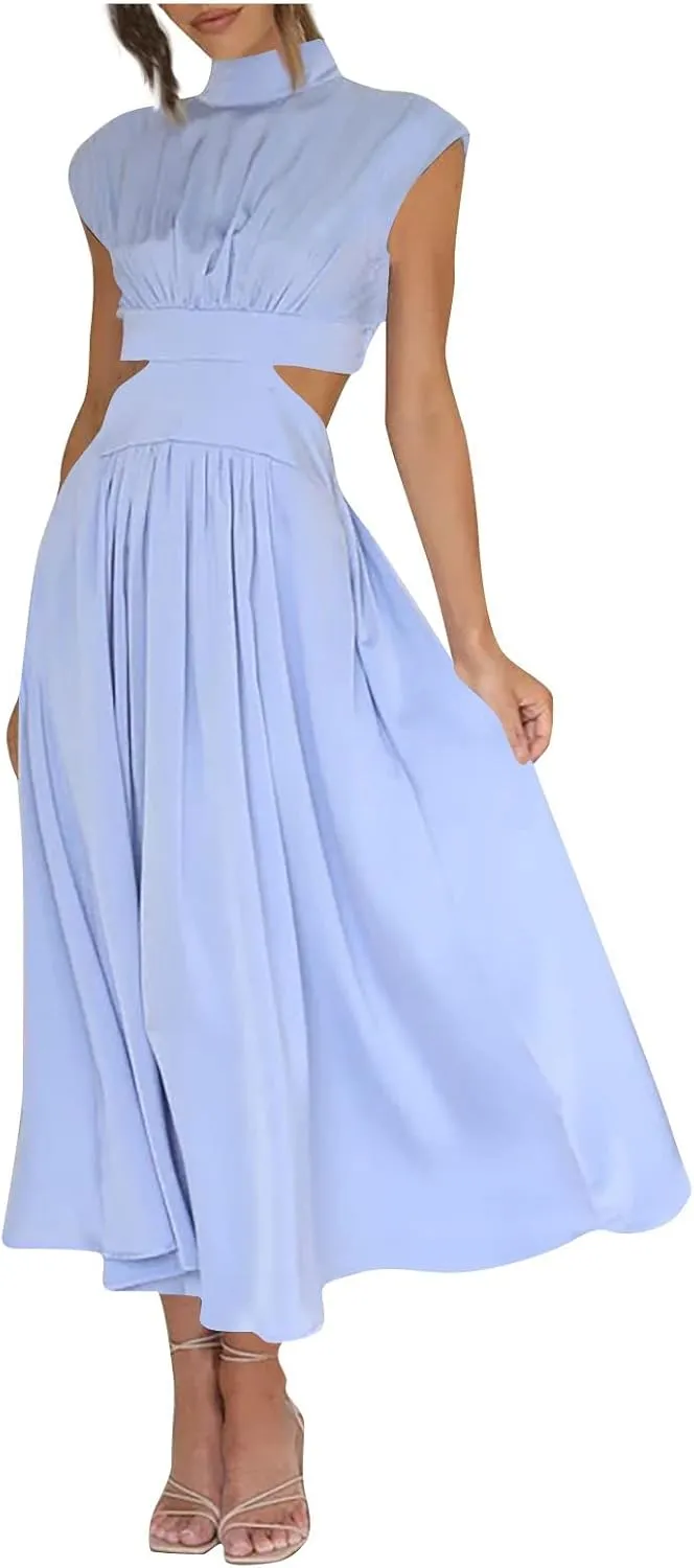 Elegant Women's Cape Dress with Rhinestone Embellishments Perfect for Evening Parties and Special