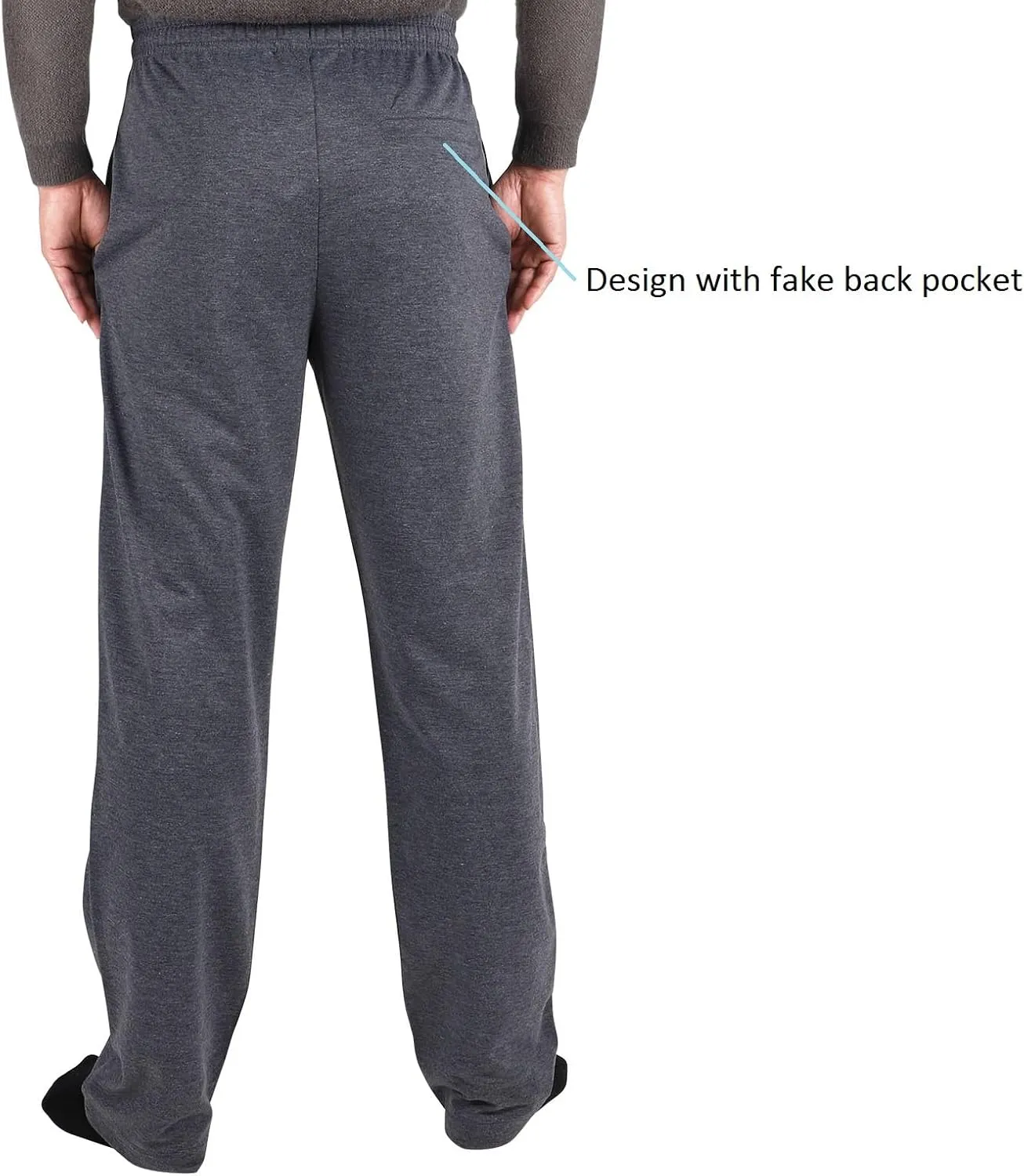 Facitisu Mens Active Fleece Athletic Sweatpant Basic Running Drawstring Workout Sweat Pants