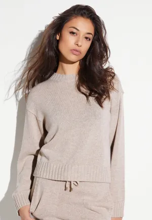 Flat Knit | Pullover - oat mlange