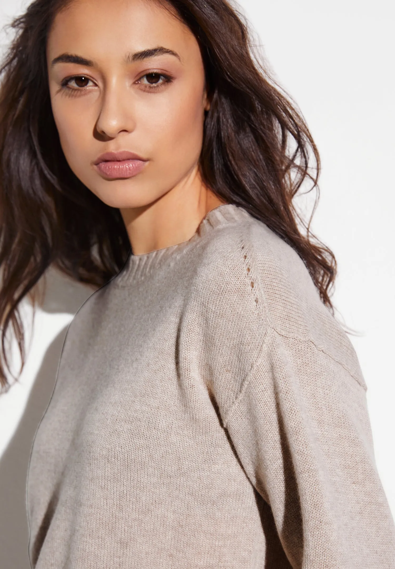 Flat Knit | Pullover - oat mlange