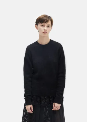 Floral Embroidered Tulle Knit Sweater