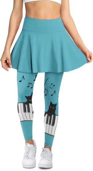 Golf Skirt for Women High Waisted Ruffle Pleated Tennis Skorts Pant Tummy Control Gym Skirt Pants Plus Size XS-3XL