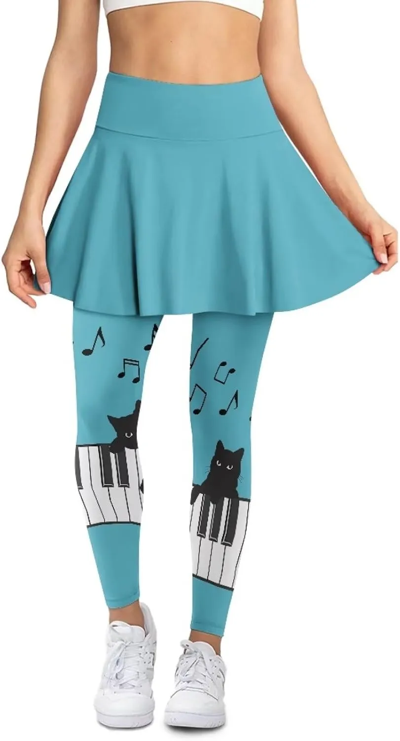 Golf Skirt for Women High Waisted Ruffle Pleated Tennis Skorts Pant Tummy Control Gym Skirt Pants Plus Size XS-3XL