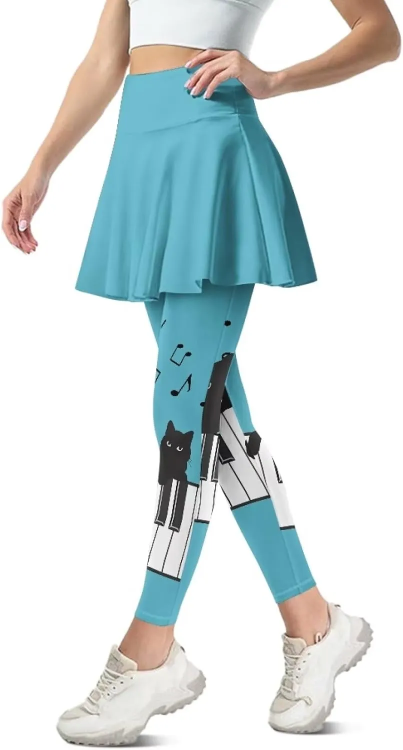 Golf Skirt for Women High Waisted Ruffle Pleated Tennis Skorts Pant Tummy Control Gym Skirt Pants Plus Size XS-3XL
