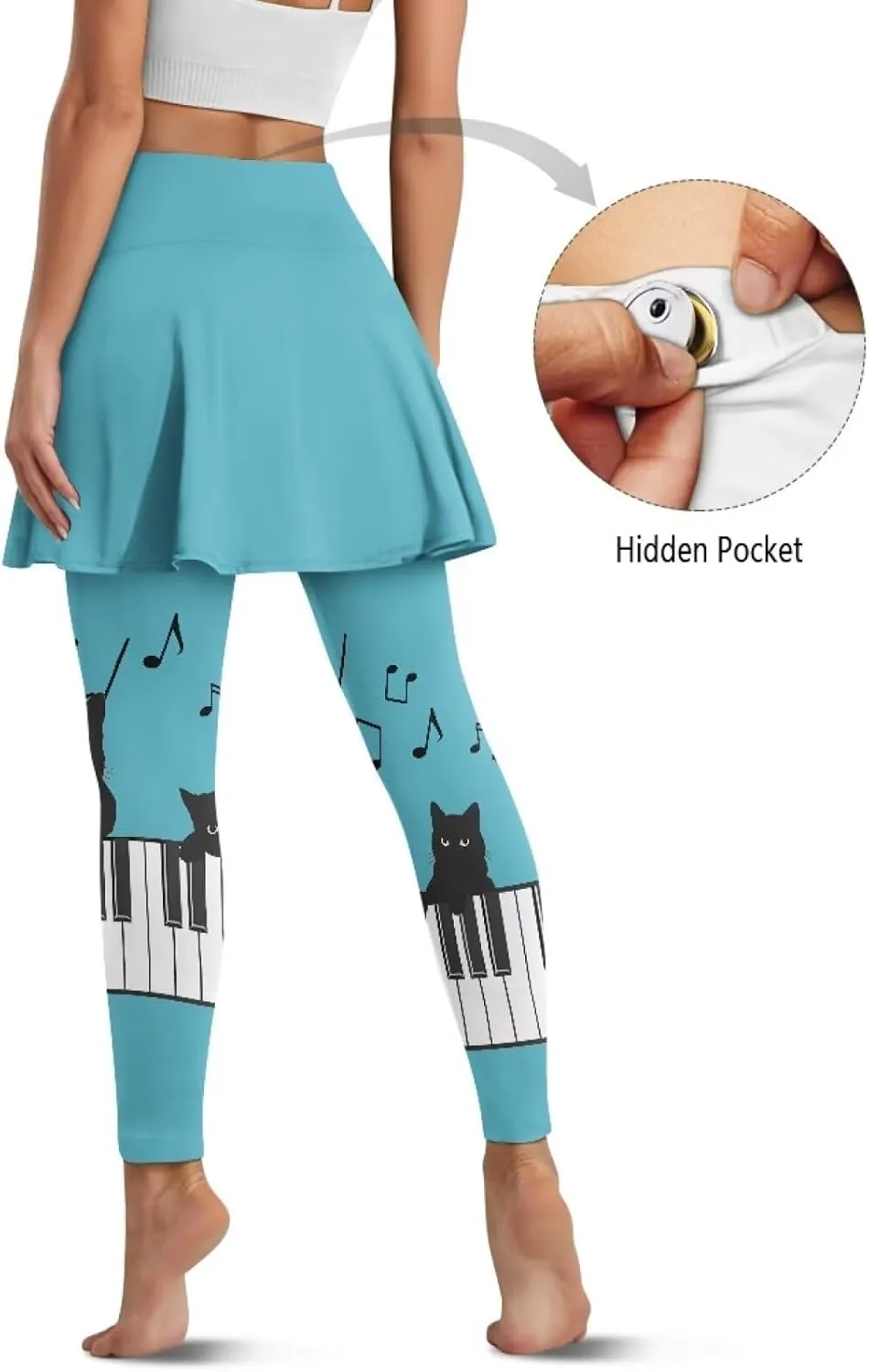 Golf Skirt for Women High Waisted Ruffle Pleated Tennis Skorts Pant Tummy Control Gym Skirt Pants Plus Size XS-3XL