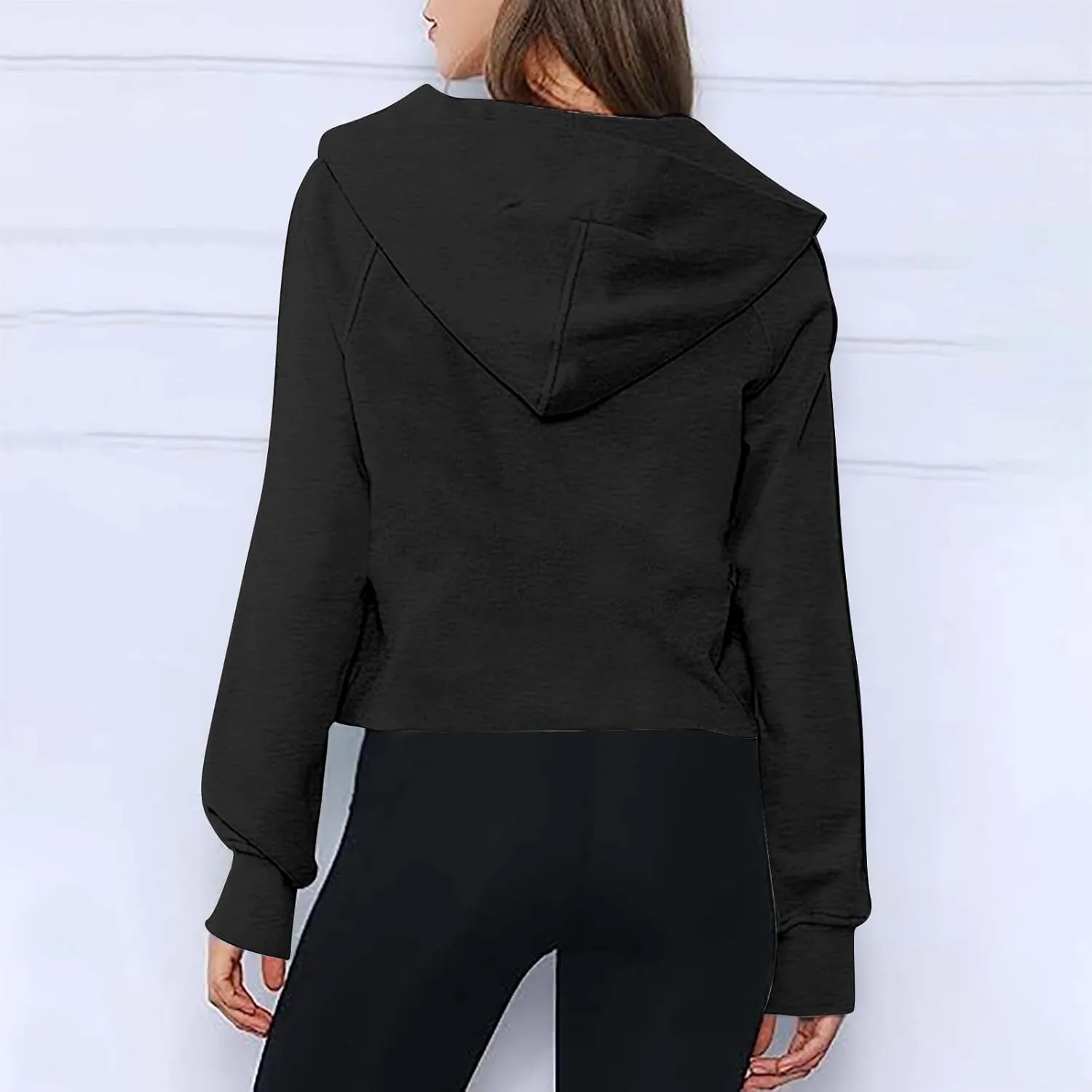 Half Zip Hoodies for Women Fall Fashion 2024 Fleece Oversized Sweatshirt Long Sleeve Cropped Pullover Y2K Clothes