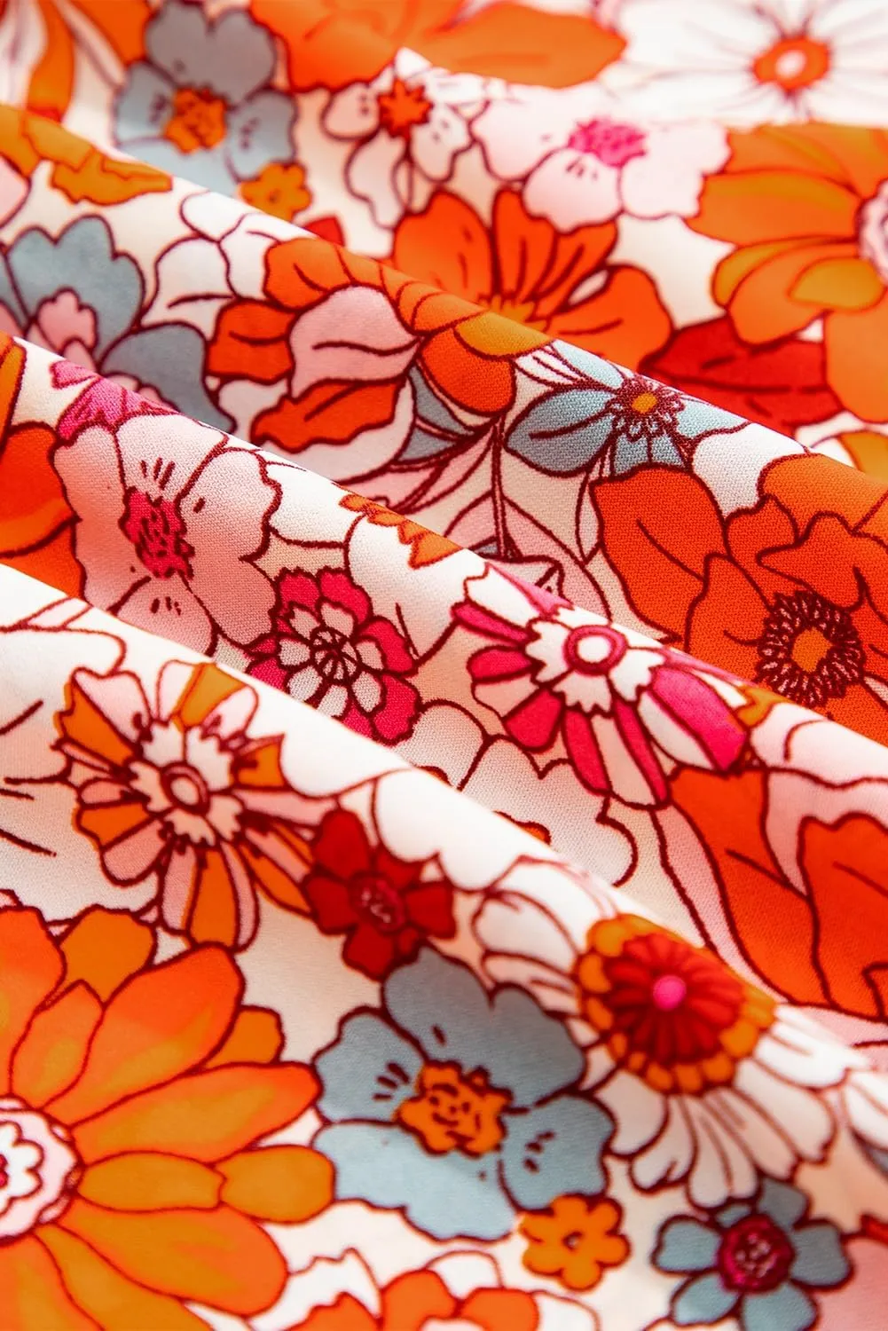 Happy Sailed Skirts for Women Spring Summer Boho Floral Print High Waist Flowy Split A Line Maxi Skirt with Pockets