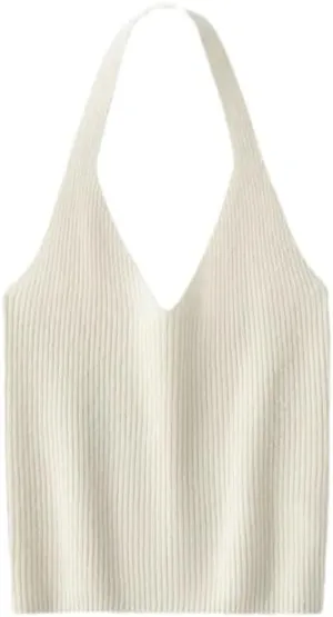 Hgvcfcv Womens Undershirts Camisole Women's Halter Neck Strap Knitted Base Tank Tops