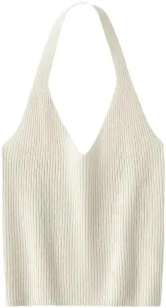 Hgvcfcv Womens Undershirts Camisole Women's Halter Neck Strap Knitted Base Tank Tops