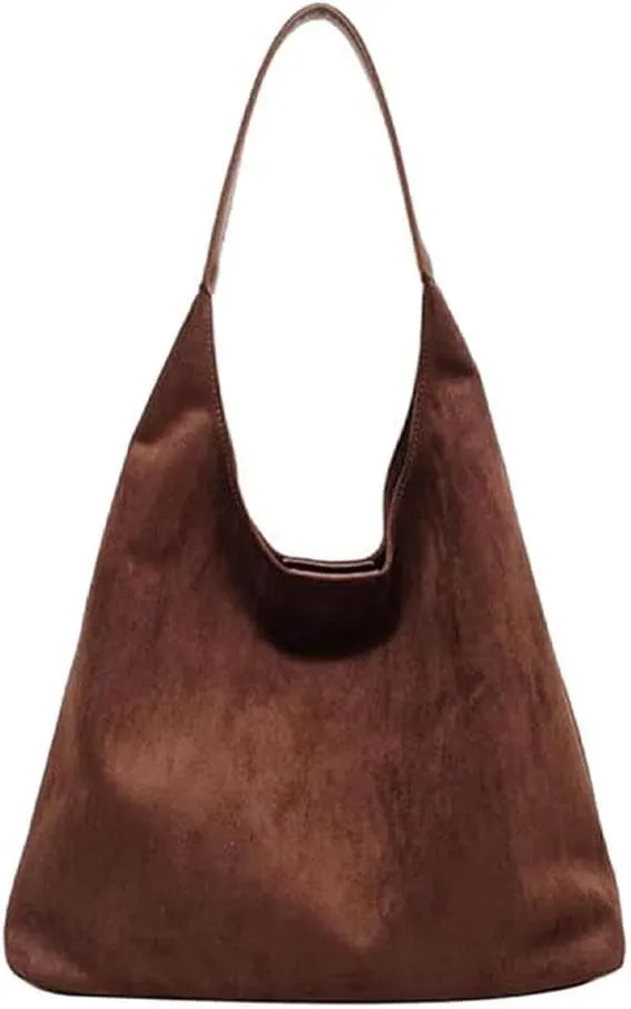 Hobo Bags for Women Velvet Tote Bag Retro PU Leather Crossbody Bag Shoulder Purses Handbag Ladies Top Handle Handbag