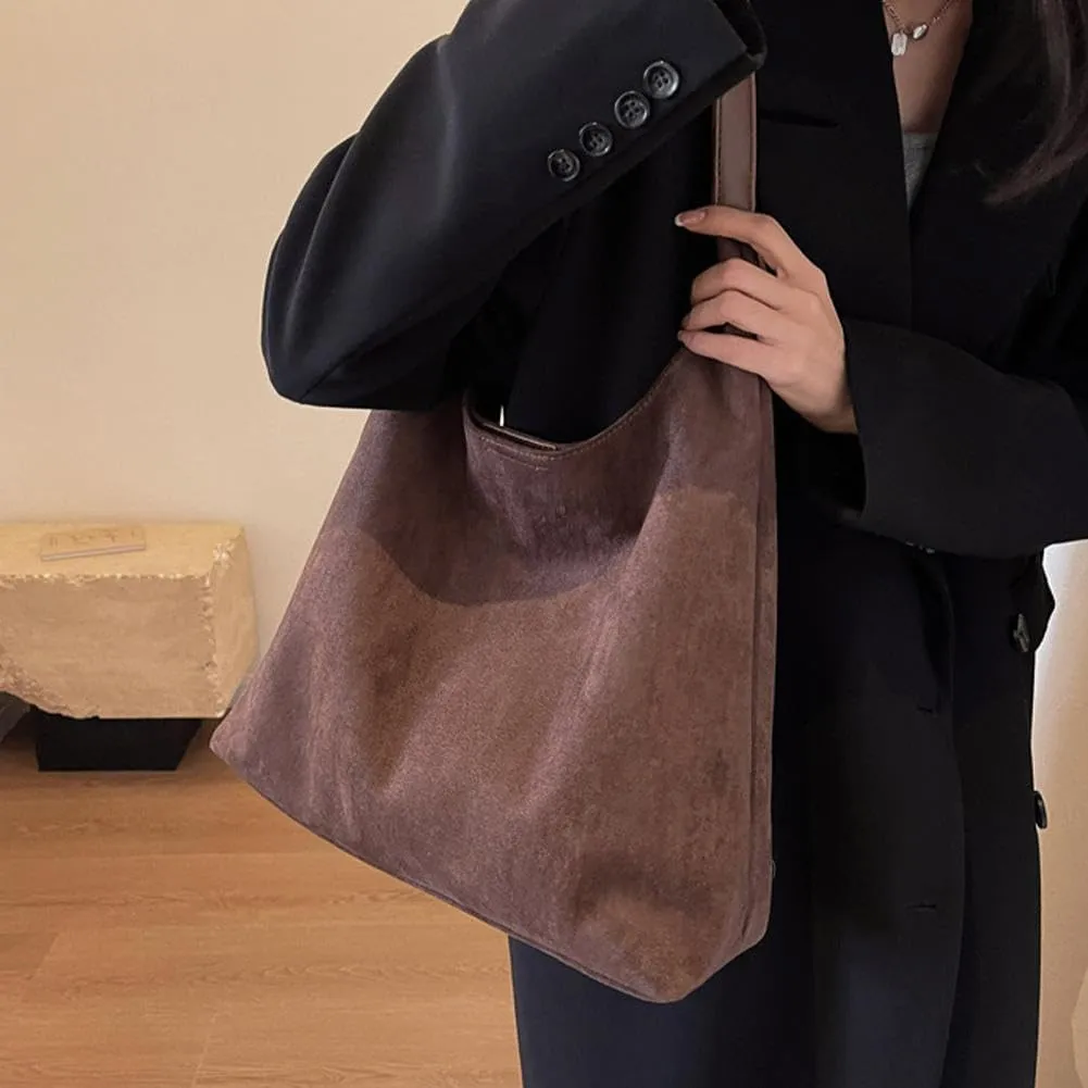 Hobo Bags for Women Velvet Tote Bag Retro PU Leather Crossbody Bag Shoulder Purses Handbag Ladies Top Handle Handbag