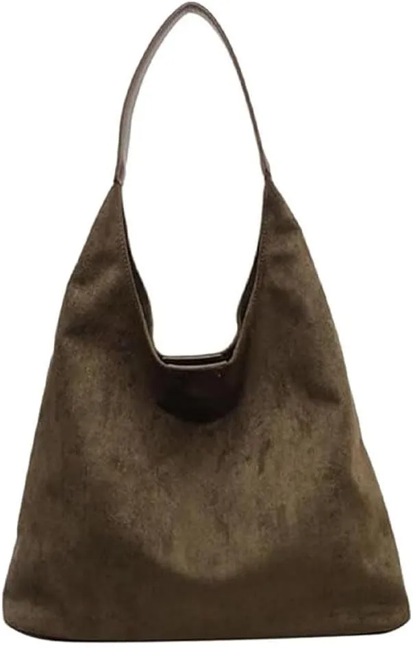 Hobo Bags for Women Velvet Tote Bag Retro PU Leather Crossbody Bag Shoulder Purses Handbag Ladies Top Handle Handbag