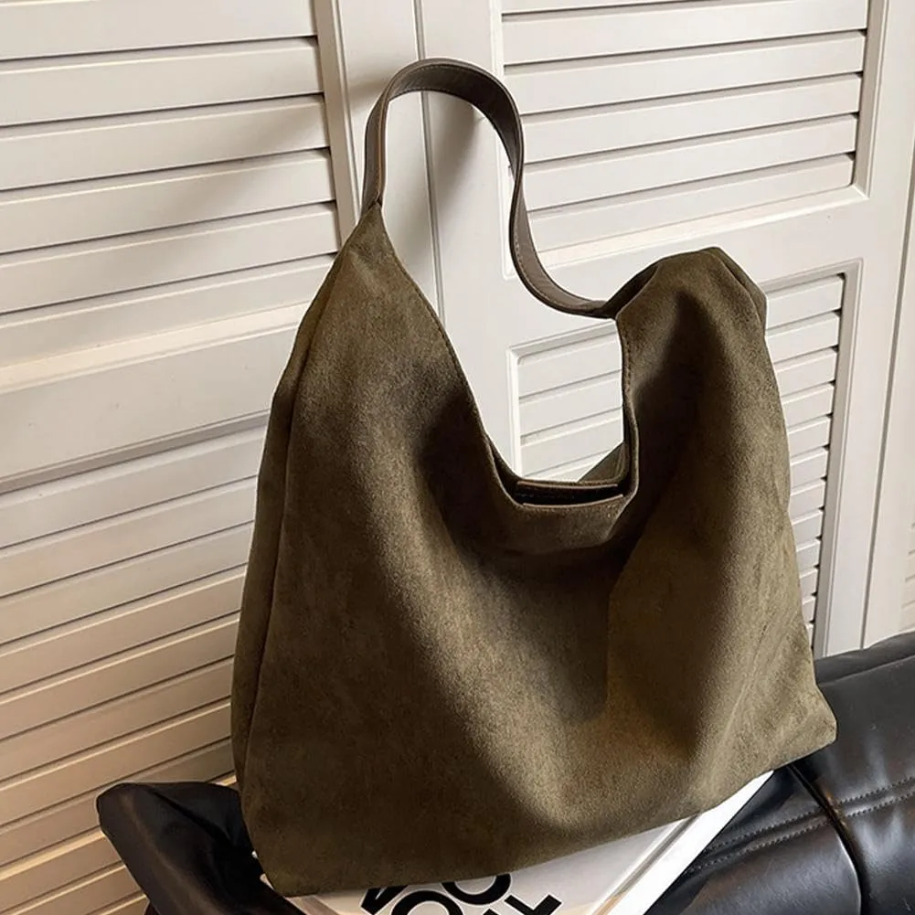 Hobo Bags for Women Velvet Tote Bag Retro PU Leather Crossbody Bag Shoulder Purses Handbag Ladies Top Handle Handbag