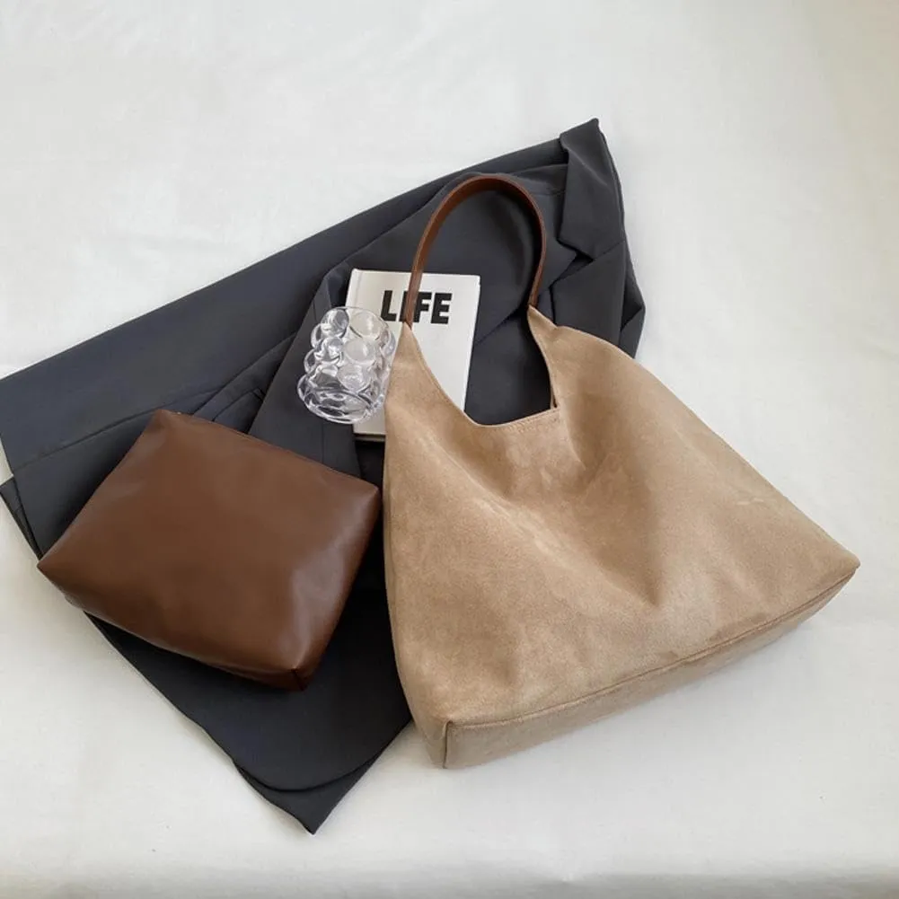 Hobo Bags for Women Velvet Tote Bag Retro PU Leather Crossbody Bag Shoulder Purses Handbag Ladies Top Handle Handbag