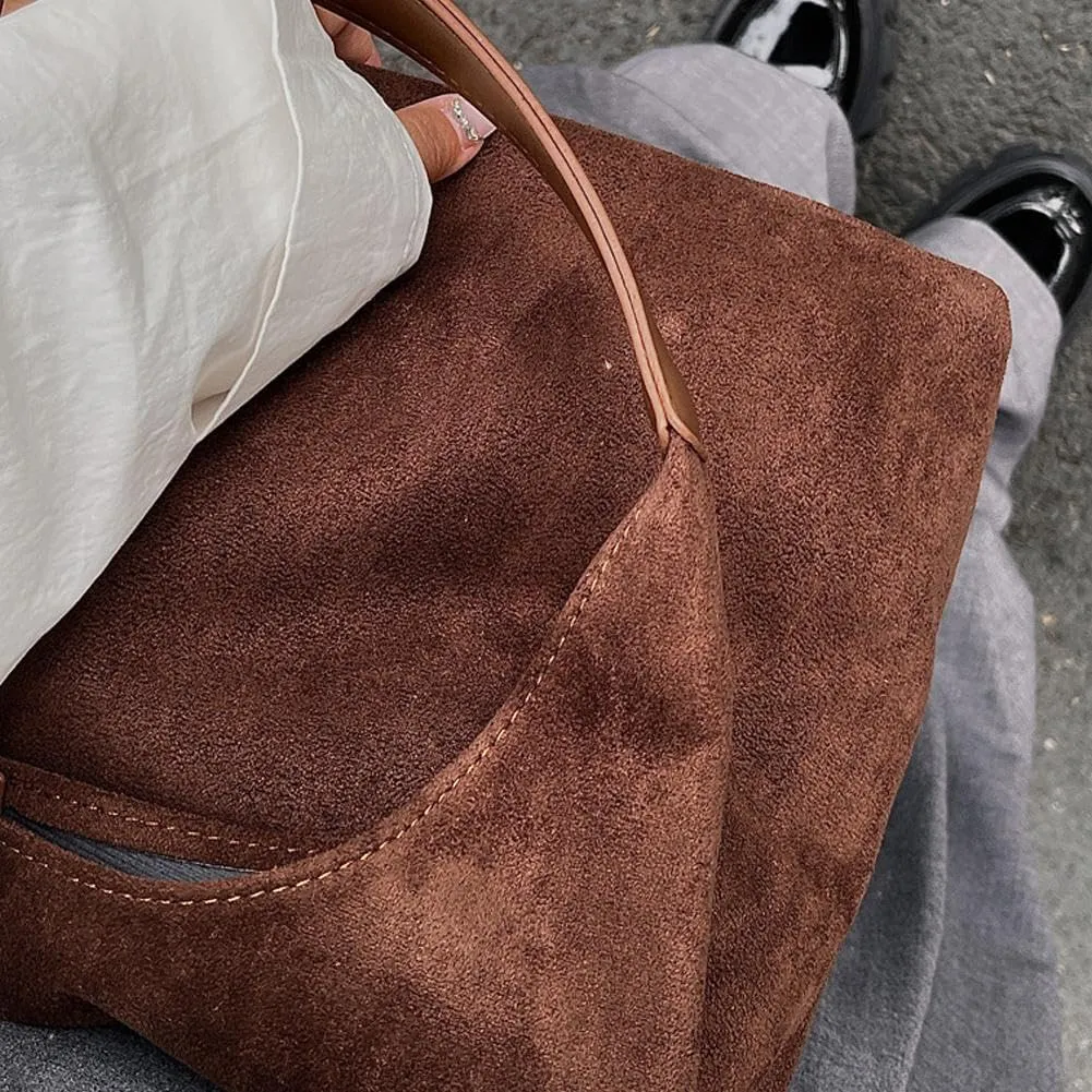Hobo Bags for Women Velvet Tote Bag Retro PU Leather Crossbody Bag Shoulder Purses Handbag Ladies Top Handle Handbag