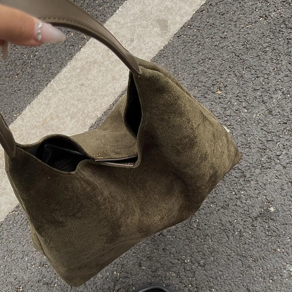 Hobo Bags for Women Velvet Tote Bag Retro PU Leather Crossbody Bag Shoulder Purses Handbag Ladies Top Handle Handbag
