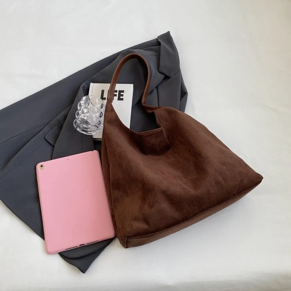 Hobo Bags for Women Velvet Tote Bag Retro PU Leather Crossbody Bag Shoulder Purses Handbag Ladies Top Handle Handbag