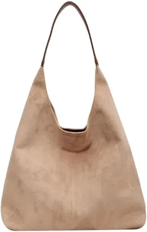 Hobo Bags for Women Velvet Tote Bag Retro PU Leather Crossbody Bag Shoulder Purses Handbag Ladies Top Handle Handbag