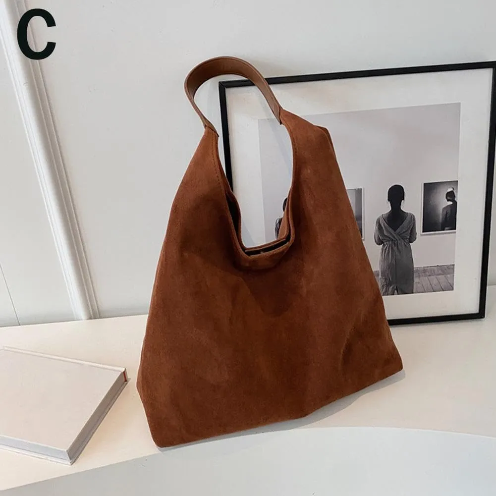 Hobo Bags for Women Velvet Tote Bag Retro PU Leather Crossbody Bag Shoulder Purses Handbag Ladies Top Handle Handbag